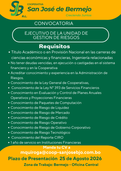 Requerimiento Unidad de Riesgos